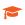 Orange mortar board icon