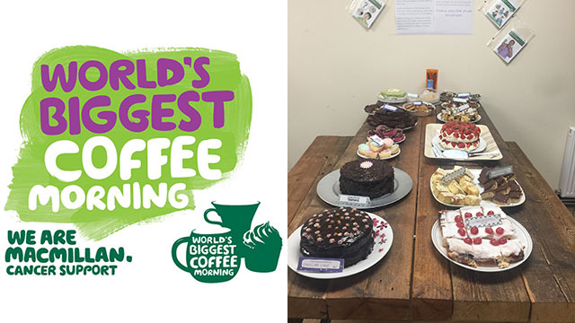 Stirling training centre MacMillian coffee morning