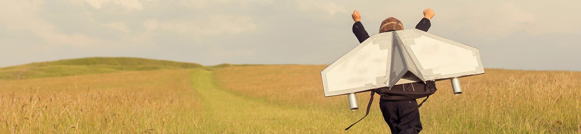 Boy wearing aeroplane wings Boy wearing aeroplane wings